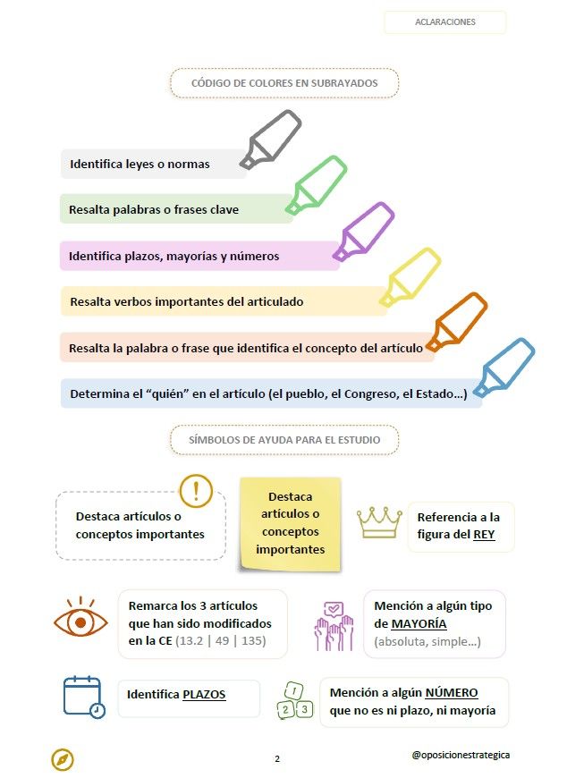 CE aclaraciones código colores