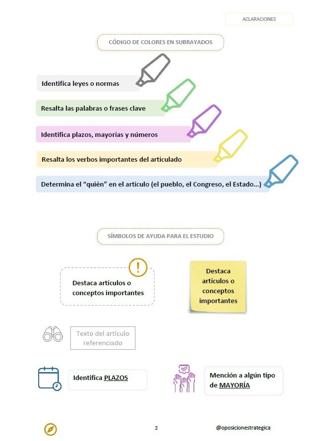 LODP aclaraciones código colores